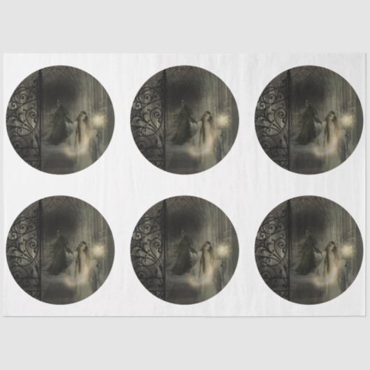 Een ronduit Gotisch ontwerp uit de Halloween-reeks Tissuepapier (Voorkant)