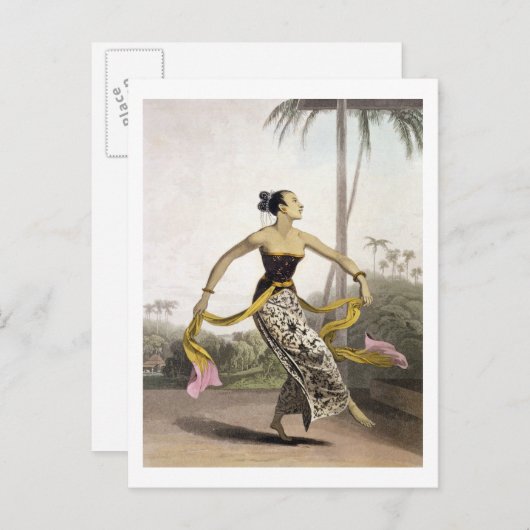 Een Ronggeng of Dansende Meisje, bord 21 van Vol. Briefkaart (Voorkant / Achterkant)
