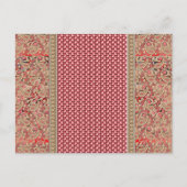 Een rood en beige tapijt met een gouden rand briefkaart (Voorkant)