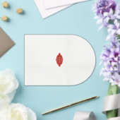 Een rood en bruin ontwerp op een witte achtergrond acryl uitnodigingen (Insitu (Huwelijk))