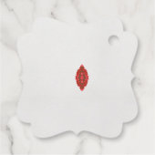 Een rood en bruin ontwerp op een witte achtergrond bedankjes labels (Achterkant)