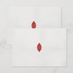 Een rood en bruin ontwerp op een witte achtergrond bedankkaart