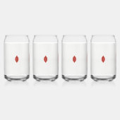 Een rood en bruin ontwerp op een witte achtergrond blikvorm glas (Voorkant)