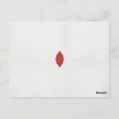 Een rood en bruin ontwerp op een witte achtergrond briefkaart (Achterkant)