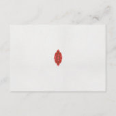 Een rood en bruin ontwerp op een witte achtergrond informatiekaartje (Voorkant)