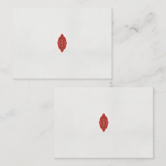 Een rood en bruin ontwerp op een witte achtergrond plaatskaartje (Voorkant / Achterkant)