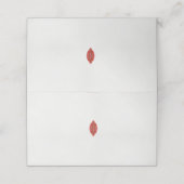 Een rood en bruin ontwerp op een witte achtergrond plaatskaartje (Buitenkant ongevouwen)