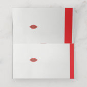 Een rood en bruin ontwerp op een witte achtergrond plaatskaartje (Binnenkant ongevouwen)