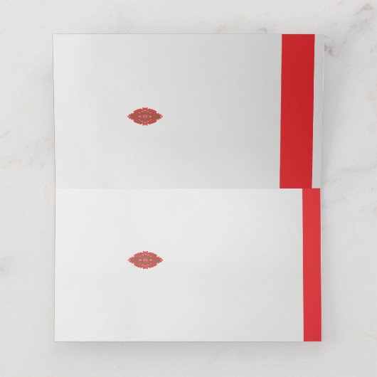 Een rood en bruin ontwerp op een witte achtergrond plaatskaartje (Binnenkant ongevouwen)