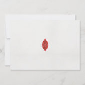 Een rood en bruin ontwerp op een witte achtergrond save the date (Voorkant)