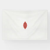 Een rood en bruin ontwerp op een witte achtergrond spandoek (Horizontaal)