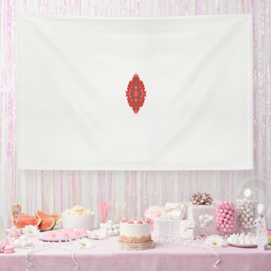 Een rood en bruin ontwerp op een witte achtergrond spandoek (Feest)