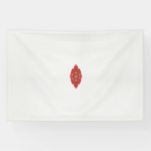 Een rood en bruin ontwerp op een witte achtergrond spandoek (Horizontaal)