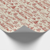 Een rood en crème toilet van een land Koe Boerderi Cadeaupapier (Hoek)