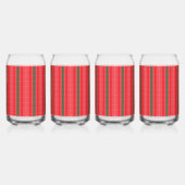 Een rood en groen gestreepte achtergrond blikvorm glas (Achterkant)