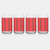 Een rood en groen gestreepte achtergrond blikvorm glas (Voorkant)