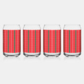 Een rood en groen gestreepte achtergrond blikvorm glas (Links)