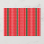 Een rood en groen gestreepte achtergrond briefkaart (Voorkant)