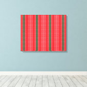 Een rood en groen gestreepte achtergrond canvas afdruk (Insitu (Houten vloer))