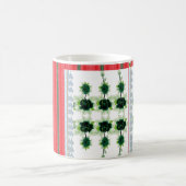 Een rood en groen gestreepte achtergrond magische mok (Center)