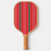 Een rood en groen gestreepte achtergrond pickleball paddle (Voorkant)