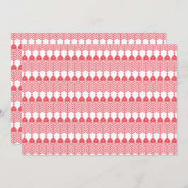 Een rood en roze geometrisch patroon met interlo bedankkaart