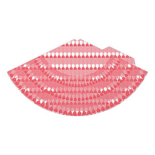 Een rood en roze geometrisch patroon met interlo feesthoedjes