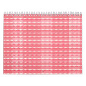 Een rood en roze geometrisch patroon met interlo kalender (Hoes)