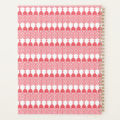 Een rood en roze geometrisch patroon met interlo planner (Achterkant)