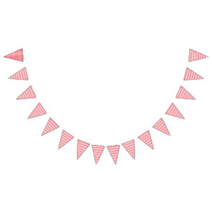 Een rood en roze geometrisch patroon met interlo vlaggetjes