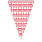Een rood en roze geometrisch patroon met interlo vlaggetjes (Tweede vlag)