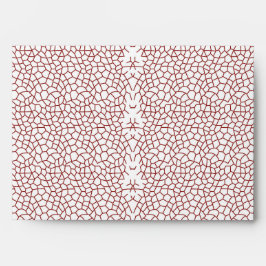 een rood en wit behang met een patroon erop envelop