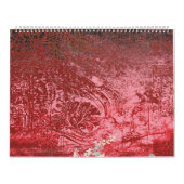 Een rood en zwart schilderij met een rode achtergr kalender (Hoes)