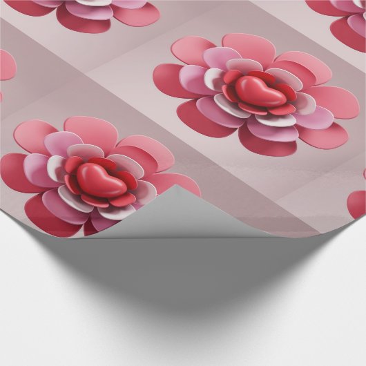 Een rood hart cadeaupapier (Hoek)