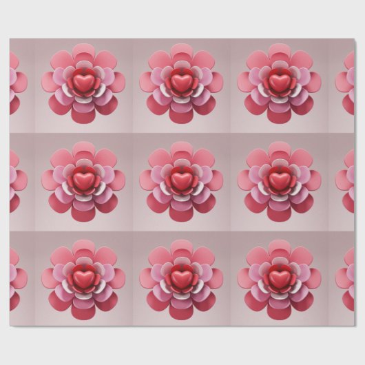 Een rood hart cadeaupapier (Vlak)