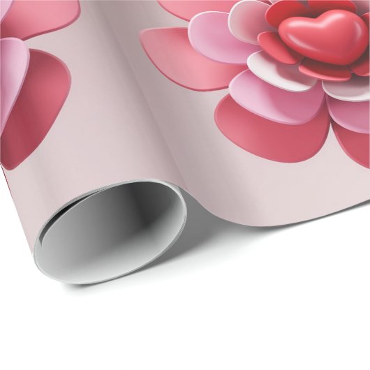 Een rood hart cadeaupapier (Rol Hoek)