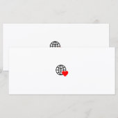 Een rood hartsymbool gemaakt met vloeiende, dikke  (Voorkant / Achterkant)