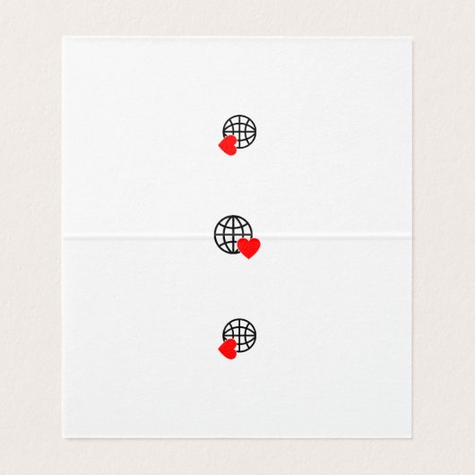 Een rood hartsymbool gemaakt met vloeiende, dikke  kaart (Binnenkant ongevouwen)