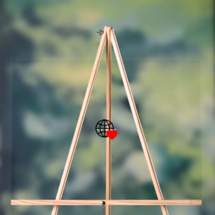 Een rood hartsymbool gemaakt met vloeiende, gedurf acryl bord