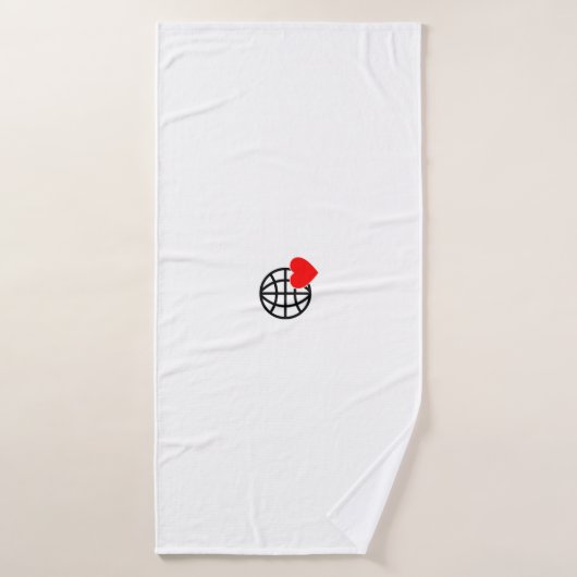 Een rood hartsymbool gemaakt met vloeiende, gedurf badhanddoek (Badhanddoek)