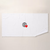 Een rood hartsymbool gemaakt met vloeiende, gedurf badhanddoek (Badhanddoek)