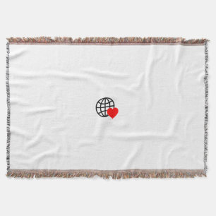 Een rood hartsymbool gemaakt met vloeiende, gedurf deken