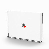 Een rood hartsymbool gemaakt met vloeiende, gedurf fotoblokken (Rechts)