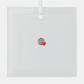 Een rood hartsymbool gemaakt met vloeiende, gedurf glas ornament (Voorkant)