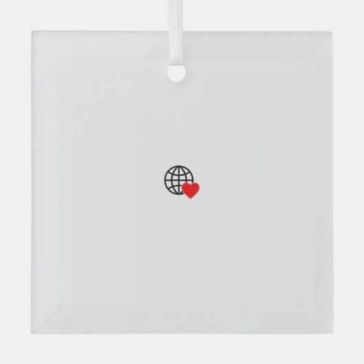 Een rood hartsymbool gemaakt met vloeiende, gedurf glas ornament (Voorkant)