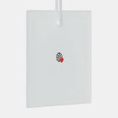 Een rood hartsymbool gemaakt met vloeiende, gedurf glas ornament (Voorkant Rechts)