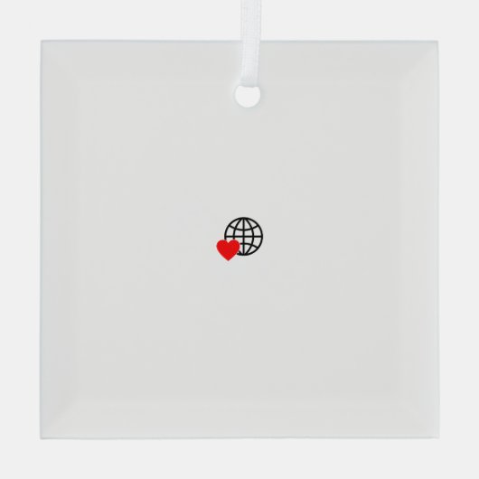 Een rood hartsymbool gemaakt met vloeiende, gedurf glas ornament (Achterkant)