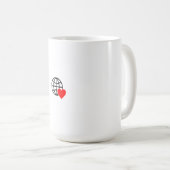 Een rood hartsymbool gemaakt met vloeiende, gedurf koffiemok (Voorkant rechts)