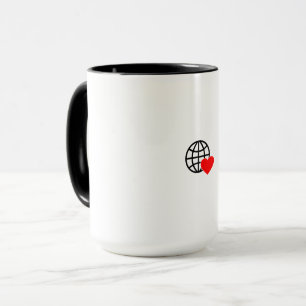 Een rood hartsymbool gemaakt met vloeiende, gedurf mok