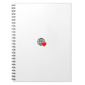 Een rood hartsymbool gemaakt met vloeiende, gedurf notitieboek (Voorkant)